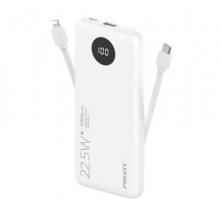 品勝有線充電寶自帶線22.5W快充移動(dòng)電源戶外超薄便攜隨身充10500毫安時(shí)1萬大容量適用蘋果15小米華為數(shù)顯白