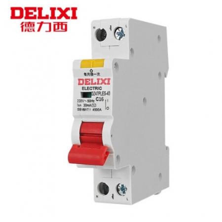 空氣開關	德力西	DZ47PLES-1P+N-C16-30mA 漏電保護器 單片單匹微型斷路器 