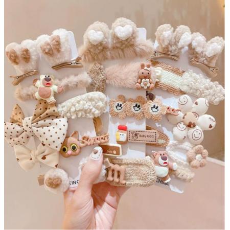 秋冬兒童發(fā)夾可愛(ài)小女孩發(fā)卡頭飾新款女童寶寶萌朋友不傷碎發(fā)夾子（優(yōu)美26件套）
