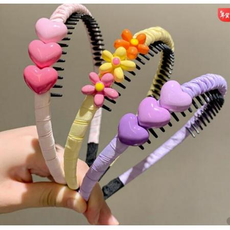 女王飾界（QUEENS JEWELRY）兒童可愛帶齒發(fā)箍女童碎發(fā)整理神器卡通不傷發(fā)卡頭飾防滑壓發(fā)頭箍 22#少女3件裝
