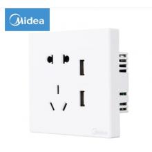美的（Midea） 開(kāi)關(guān)插座E01系列二三極五5孔86型