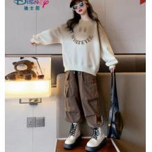 迪士尼（Disney）品牌童裝女童秋裝套裝2023新款兒童秋季女大童運(yùn)動春秋工裝褲 套裝 120cm