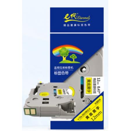 e代 12mm黃底黑字色帶（帶芯片） TZe-Z631