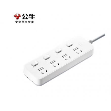 插線(xiàn)板	公牛GN-S1043 4位分控全長(zhǎng)1.8米