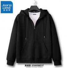 真維斯（JEANSWEST）   加絨加厚休閑拉鏈帽衫   