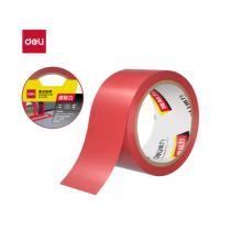 得力(deli)紅色安全警示膠帶 警戒劃線危險標識膠帶定位 48mm*33m 1卷兒L300