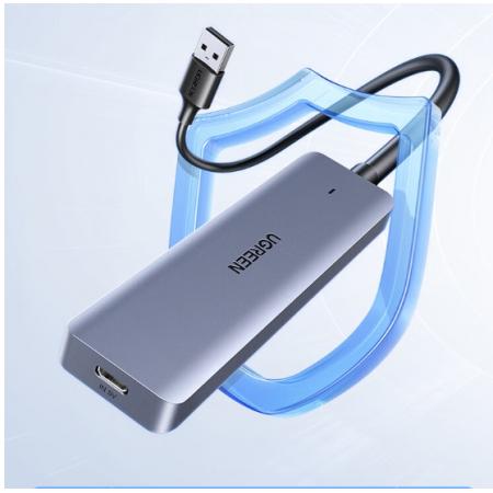 綠聯(lián) USB3.0分線器擴(kuò)展塢 高速4口集線器HUB拓展塢 筆記本電腦一拖多轉(zhuǎn)換器轉(zhuǎn)接頭延長線 Type-C供電