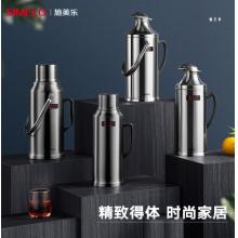 SIMELO精鋼保溫壺玻璃內(nèi)膽保溫瓶熱水瓶暖壺學(xué)生宿舍開(kāi)水瓶3.2L亮光鴨嘴