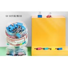 得力(deli)60只15mm彩色長(zhǎng)尾夾票夾 6#小號(hào)