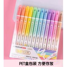 金萬(wàn)年12色雙頭可擦熒光筆 辦公學(xué)生通用重點(diǎn)標(biāo)記水性筆彩色 醒目 手賬手繪記號(hào)筆G-0545