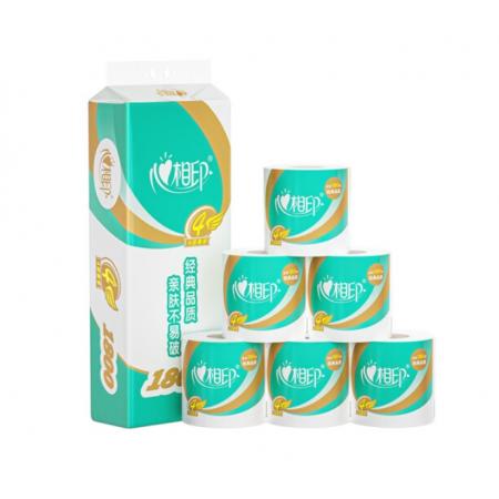 心相印有芯卷紙 心柔4層180g*10卷衛(wèi)生紙巾 大克重卷筒紙