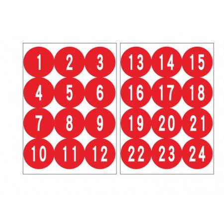 大號數字貼紙?zhí)柎a貼 8cm紅色大號數字標簽貼紙13-24
