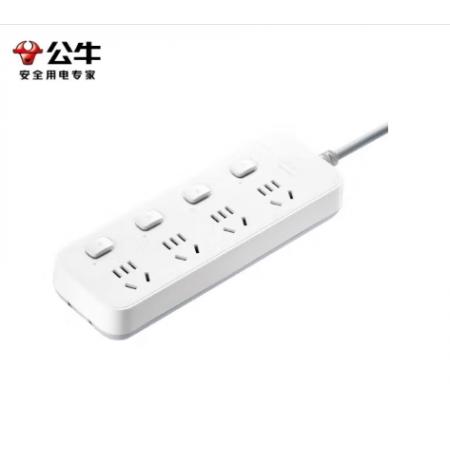 公牛 新國標(biāo)插座/插線板/插排/排插/接線板/拖線板全長1.8米 4位獨立開關(guān) GN-S1043