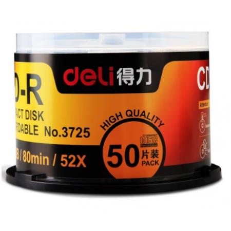 得力（deli ) 空白刻錄光盤(pán) CD DVD刻錄盤(pán) 桶裝50片 CD-R【700MB 52倍速】3725
