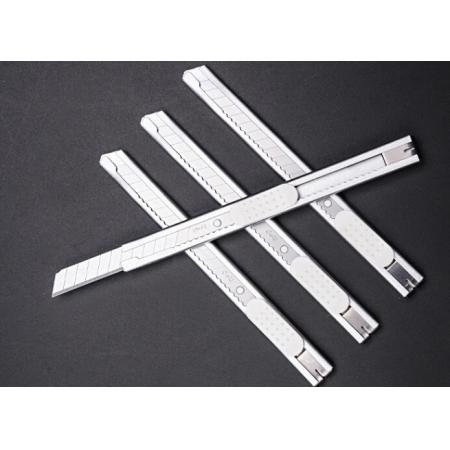 得力(deli)小號薄款金屬外殼辦公家用美工刀/裁紙刀 辦公用品 2053