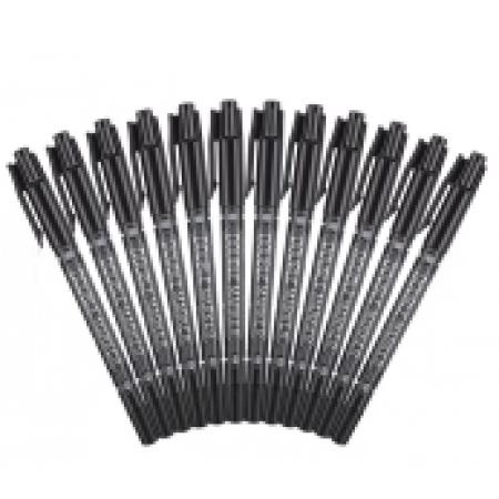 晨光 M&G 小雙頭記號(hào)筆 MG-2130 細(xì)頭2.0mm 極細(xì)頭0.5mm (黑色) 12支/盒