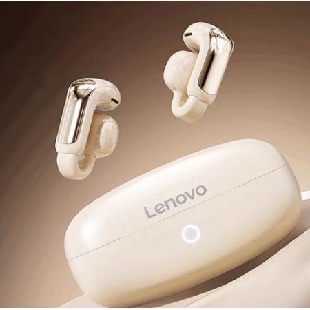 聯(lián)想（lenovo）藍牙耳機耳夾式不入耳G型骨傳導概念藍牙5.4無線運動音樂耳機適用蘋果華為小米手機EA400月巖白