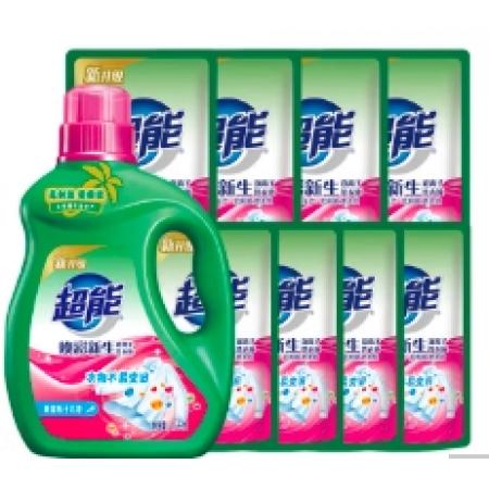  超能 煥彩新生洗衣液 梔子花香 11斤整箱(1.5kg+500g*8) 天然椰油