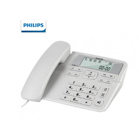 飛利浦(PHILIPS）電話機(jī)座機(jī) 固定電話 辦公家用 來(lái)電顯示 雙接口 免電池 CORD118灰色