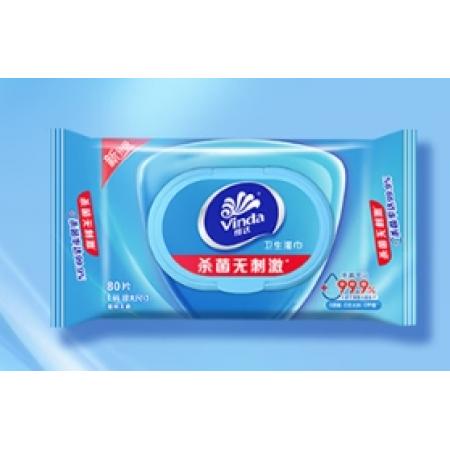 維達(dá)（Vinda）殺菌濕巾80片 *12包衛(wèi)生濕紙巾