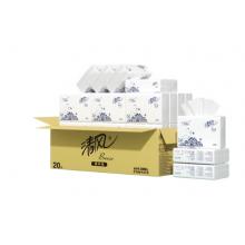 清風(fēng)擦手紙1層200抽*20包商用抽取式吸油紙酒店加厚洗手間干手A913BBL