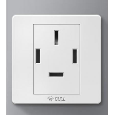 公牛（BULL）三相四線插頭工業(yè)大功率插座工廠空調(diào)電源面板440伏四孔插座86型 大功率3相4線插座四孔25A 86型三相插頭插座暗裝四角4孔