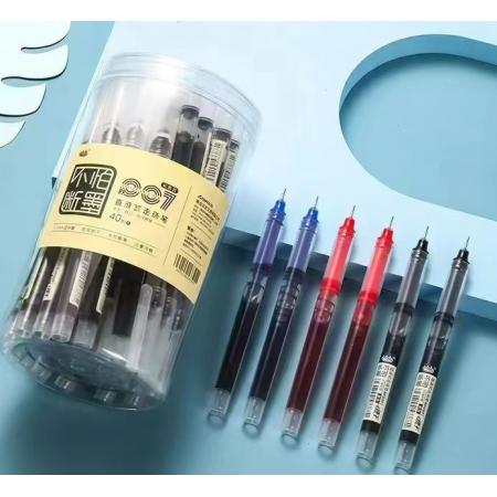 直液式走珠筆	得力小白點(diǎn)009黑色40支/桶
